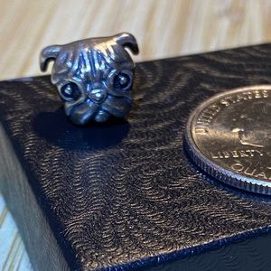 Pandora sterling silver pug dog puppy bead charm